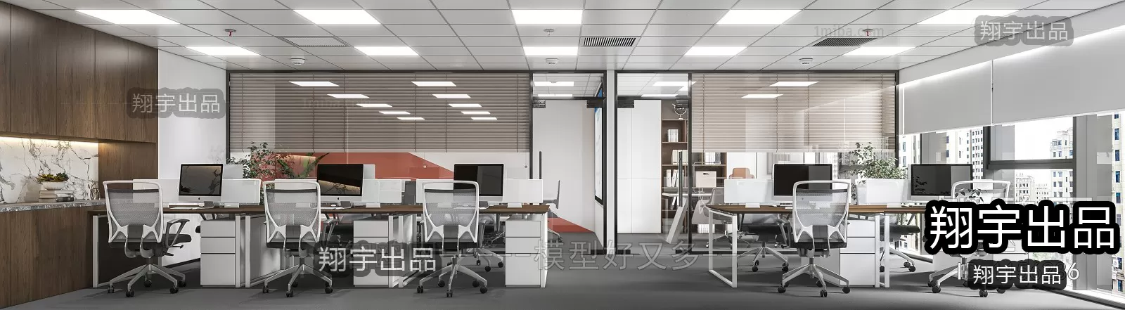 3D OFFICE INTERIOR (VRAY) – WORKSPACE 3D SCENES – 028