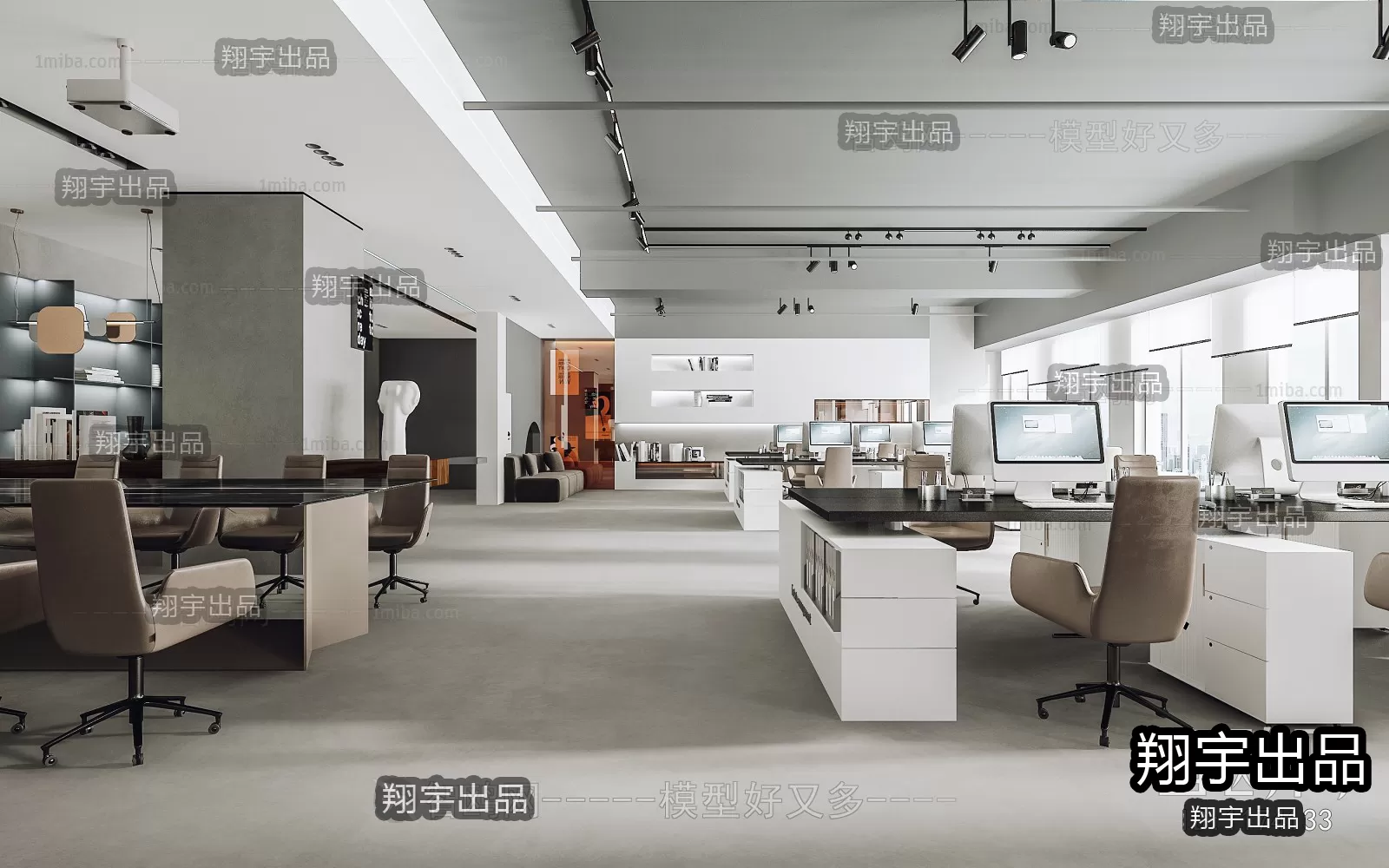 3D OFFICE INTERIOR (VRAY) – WORKSPACE 3D SCENES – 030