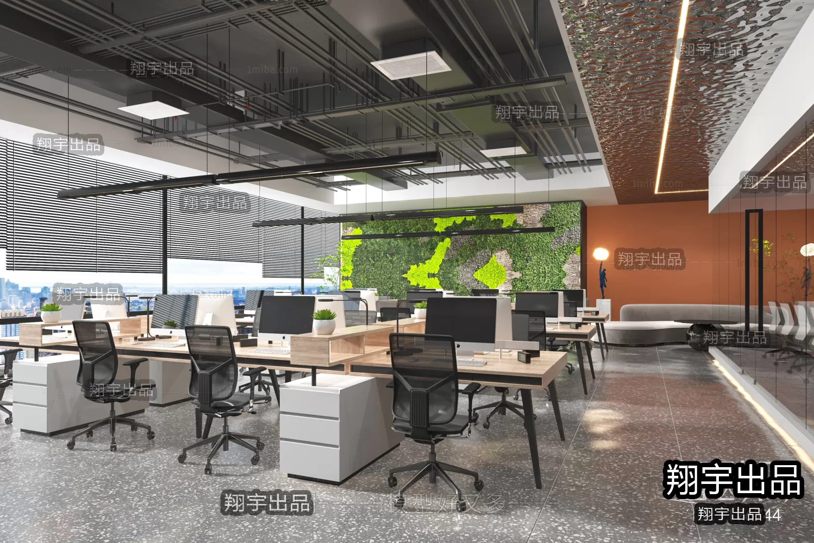 3D OFFICE INTERIOR (VRAY) – WORKSPACE 3D SCENES – 031