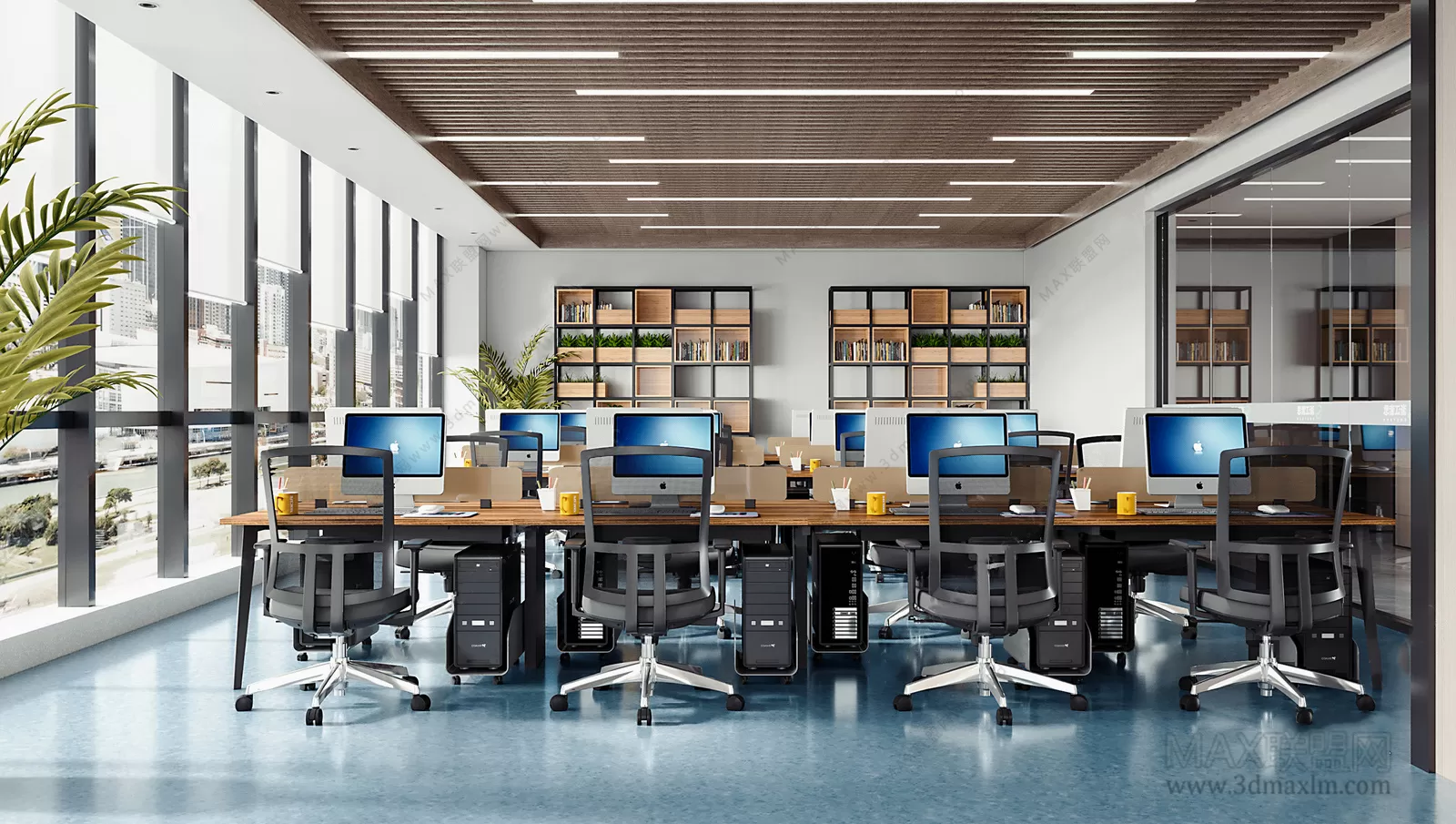 3D OFFICE INTERIOR (VRAY) – WORKSPACE 3D SCENES – 032