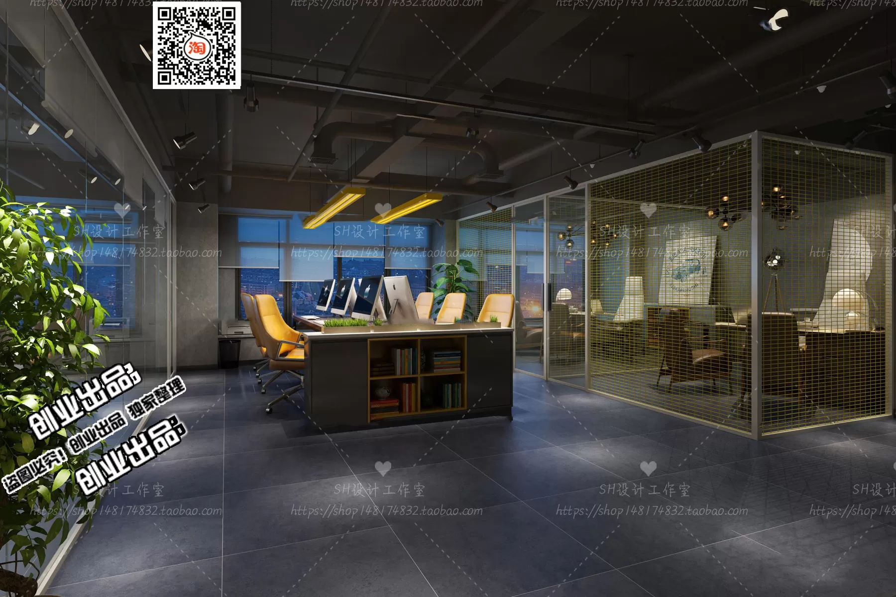 3D OFFICE INTERIOR (VRAY) – WORKSPACE 3D SCENES – 044