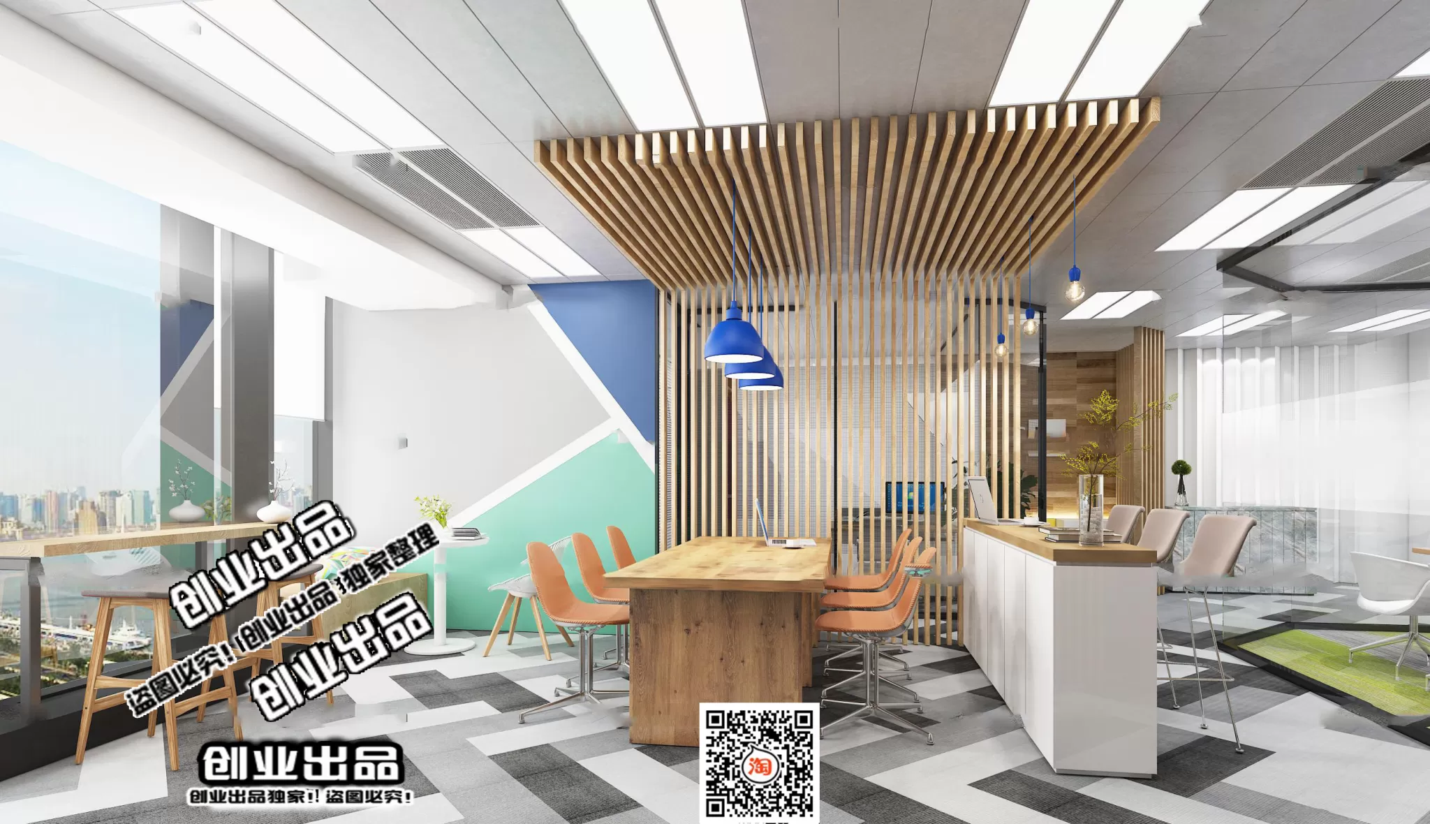 3D OFFICE INTERIOR (VRAY) – WORKSPACE 3D SCENES – 060