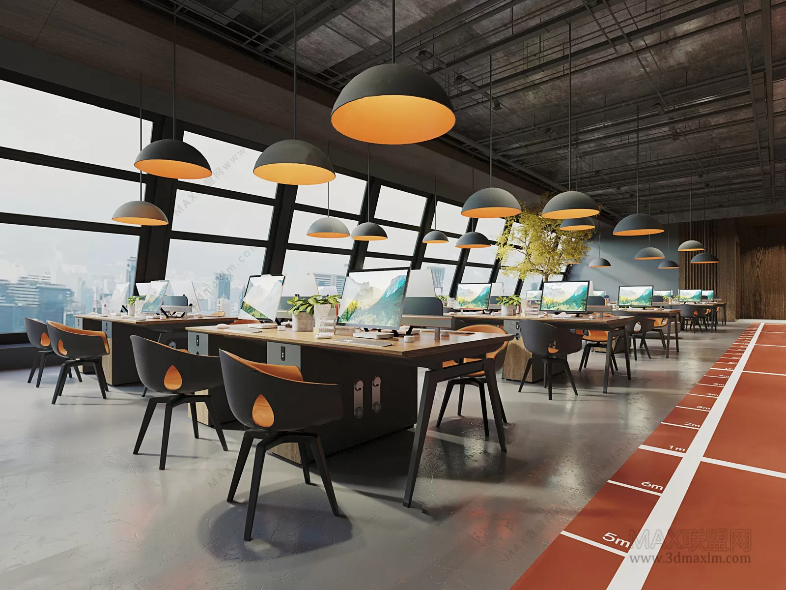 3D OFFICE INTERIOR (VRAY) – WORKSPACE 3D SCENES – 065