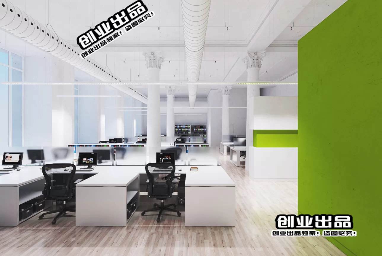 3D OFFICE INTERIOR (VRAY) – WORKSPACE 3D SCENES – 073