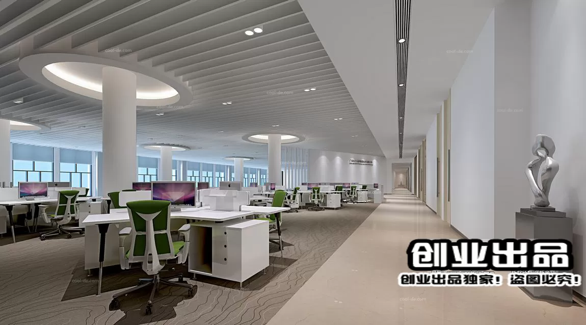 3D OFFICE INTERIOR (VRAY) – WORKSPACE 3D SCENES – 088