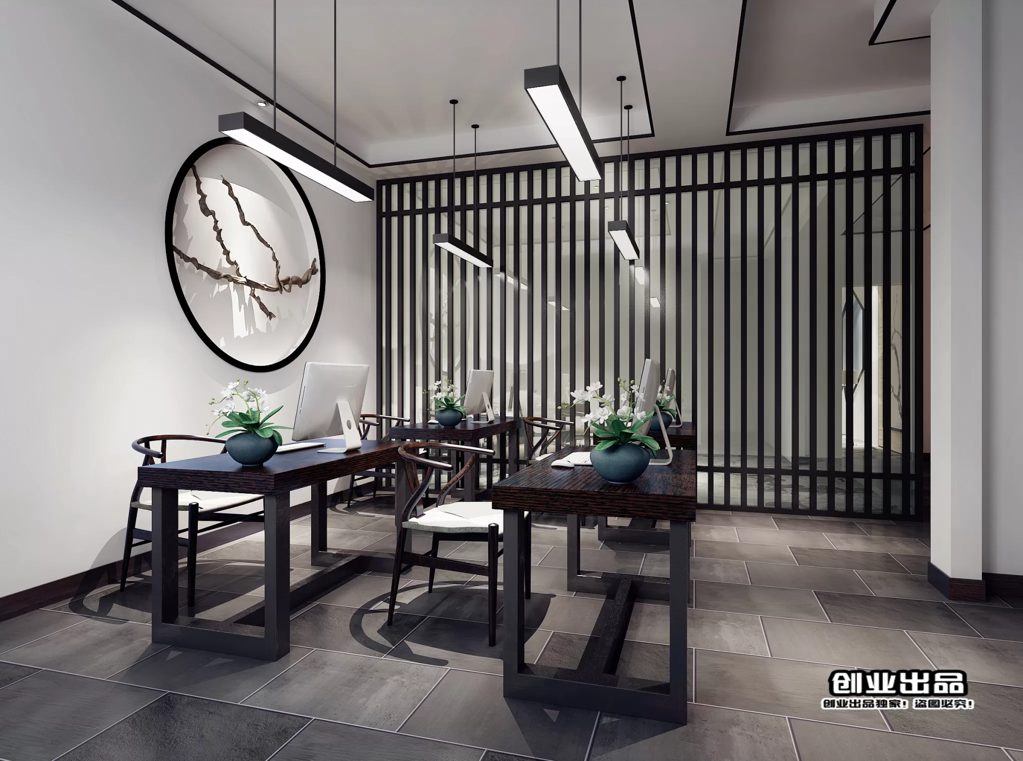 3D OFFICE INTERIOR (VRAY) – WORKSPACE 3D SCENES – 094