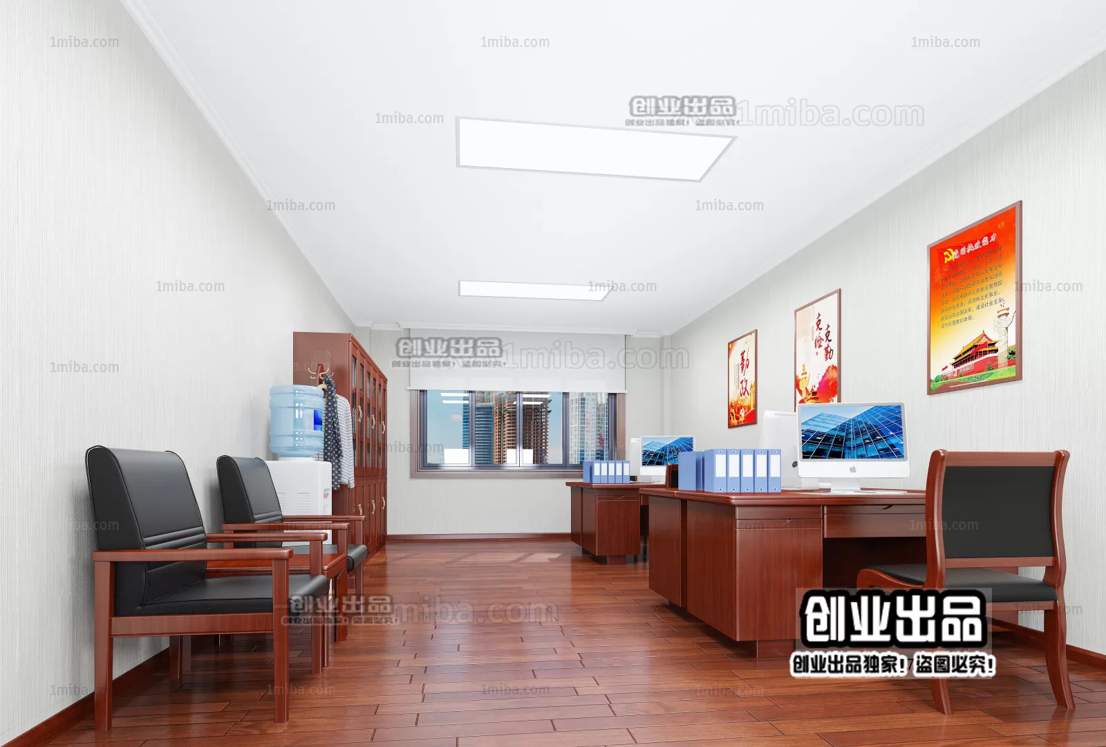 3D OFFICE INTERIOR (VRAY) – WORKSPACE 3D SCENES – 097