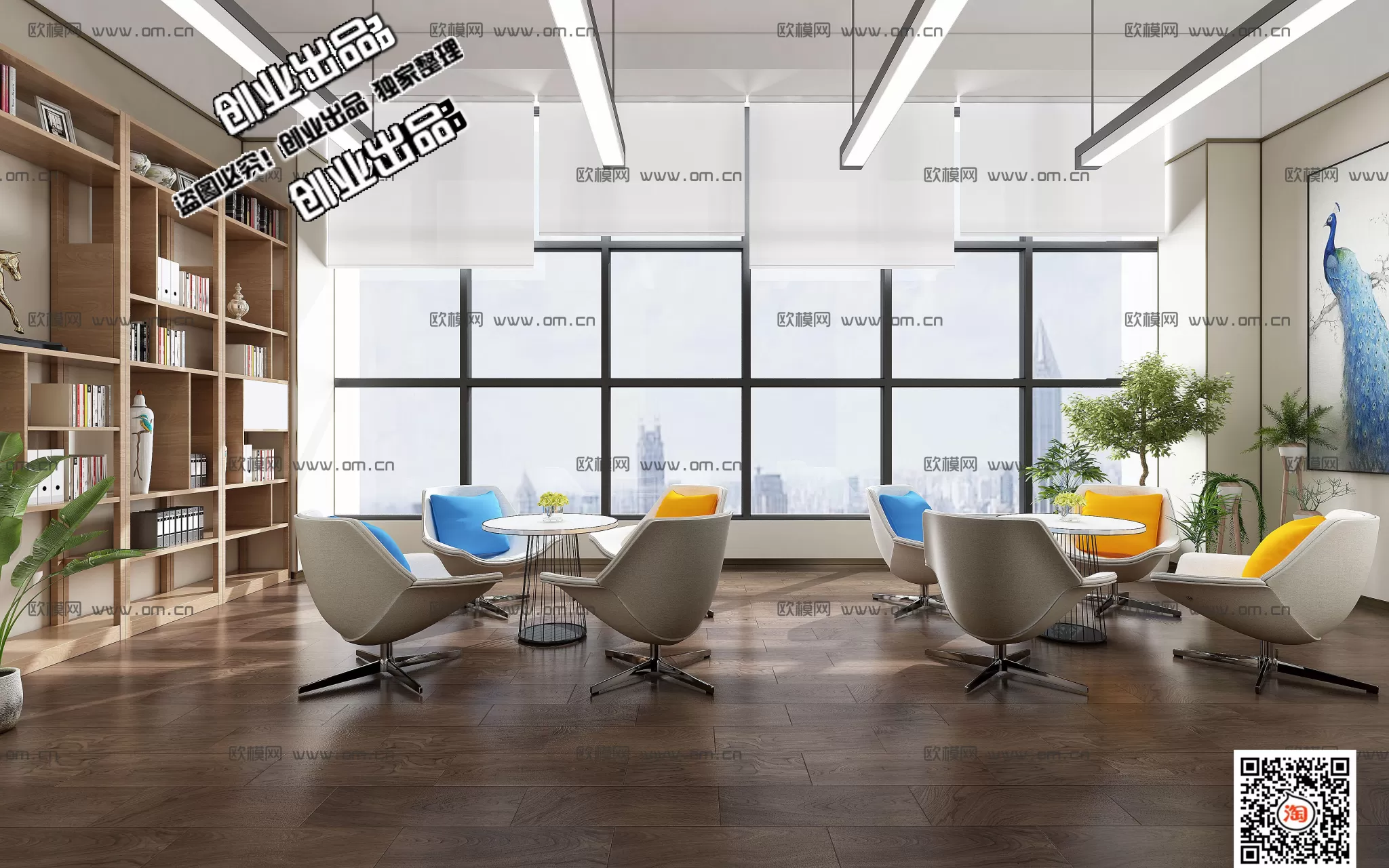 3D OFFICE INTERIOR (VRAY) – WORKSPACE 3D SCENES – 104