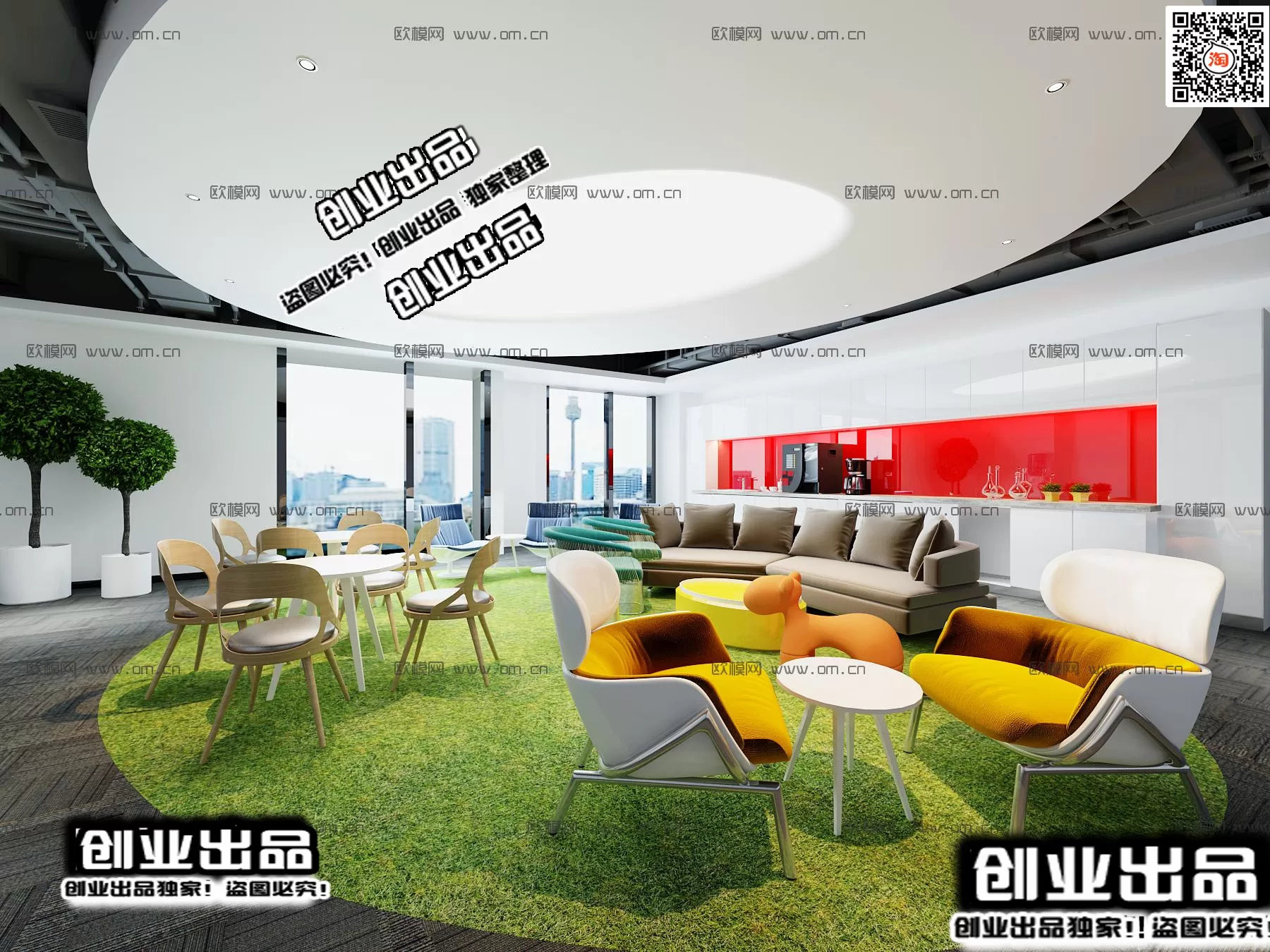3D OFFICE INTERIOR (VRAY) – WORKSPACE 3D SCENES – 107