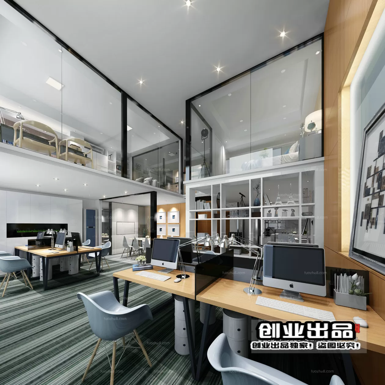 3D OFFICE INTERIOR (VRAY) – WORKSPACE 3D SCENES – 127