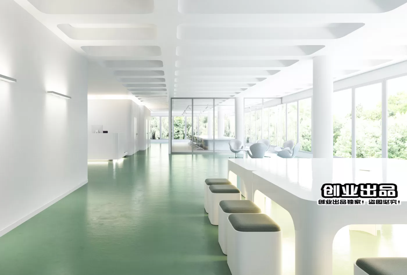 3D OFFICE INTERIOR (VRAY) – WORKSPACE 3D SCENES – 128