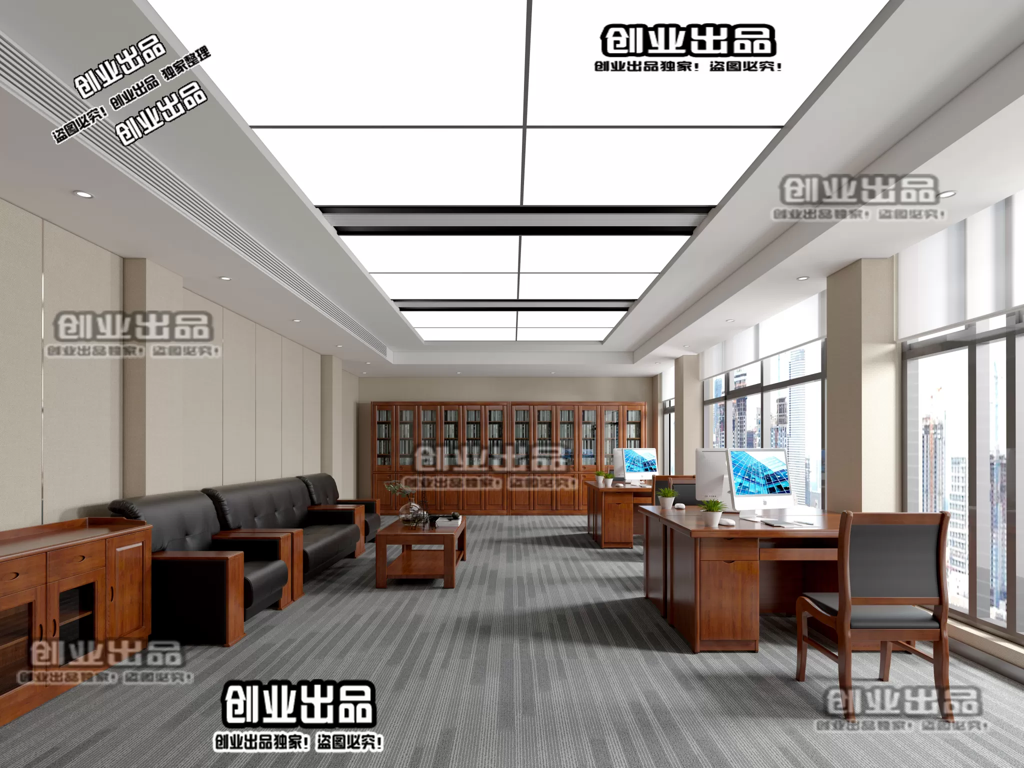3D OFFICE INTERIOR (VRAY) – WORKSPACE 3D SCENES – 130