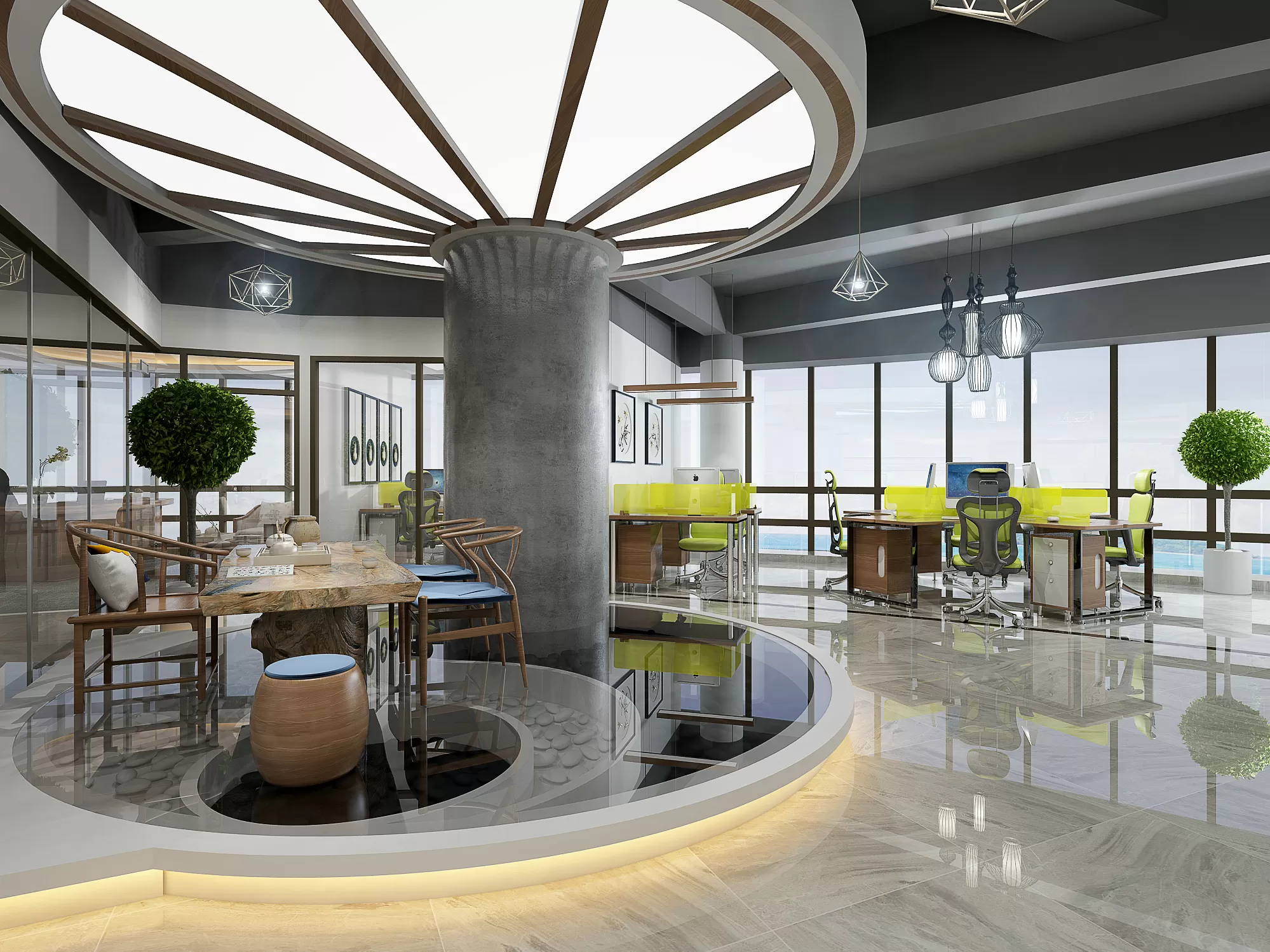 3D OFFICE INTERIOR (VRAY) – WORKSPACE 3D SCENES – 135