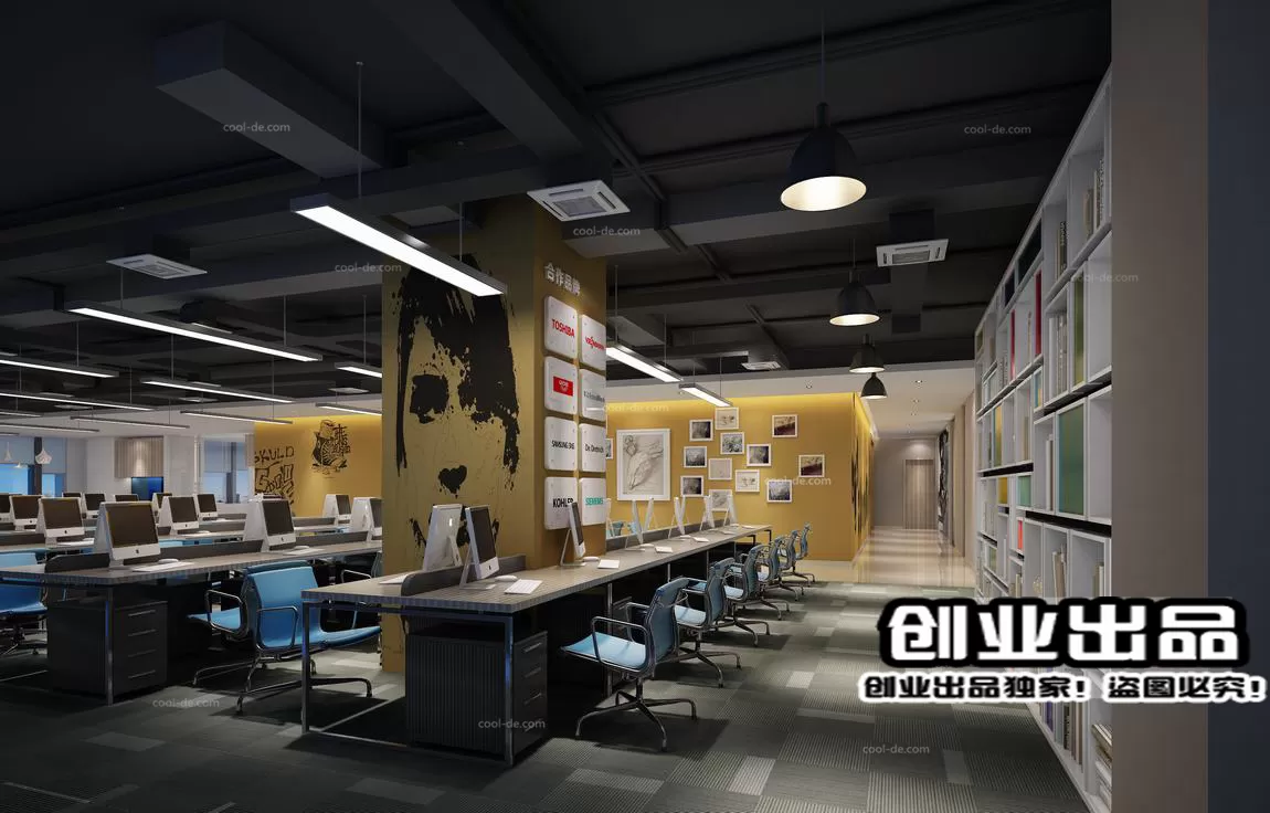 3D OFFICE INTERIOR (VRAY) – WORKSPACE 3D SCENES – 138