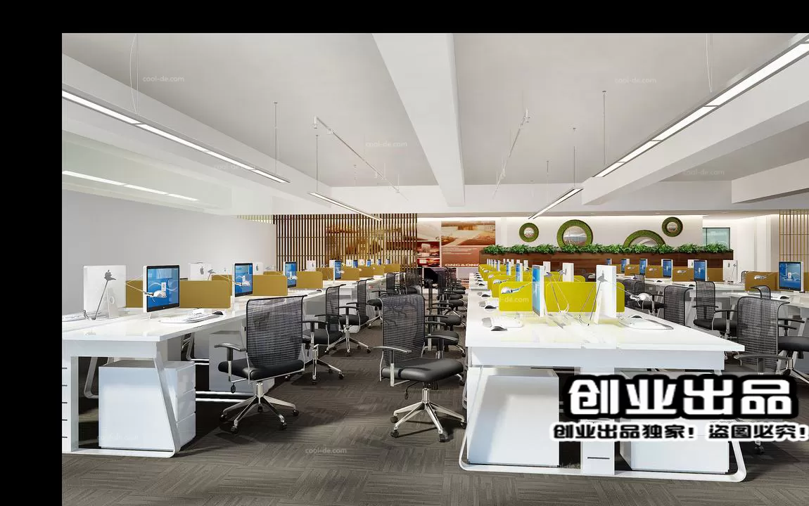 3D OFFICE INTERIOR (VRAY) – WORKSPACE 3D SCENES – 139