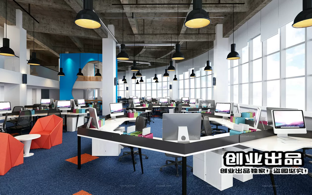 3D OFFICE INTERIOR (VRAY) – WORKSPACE 3D SCENES – 191