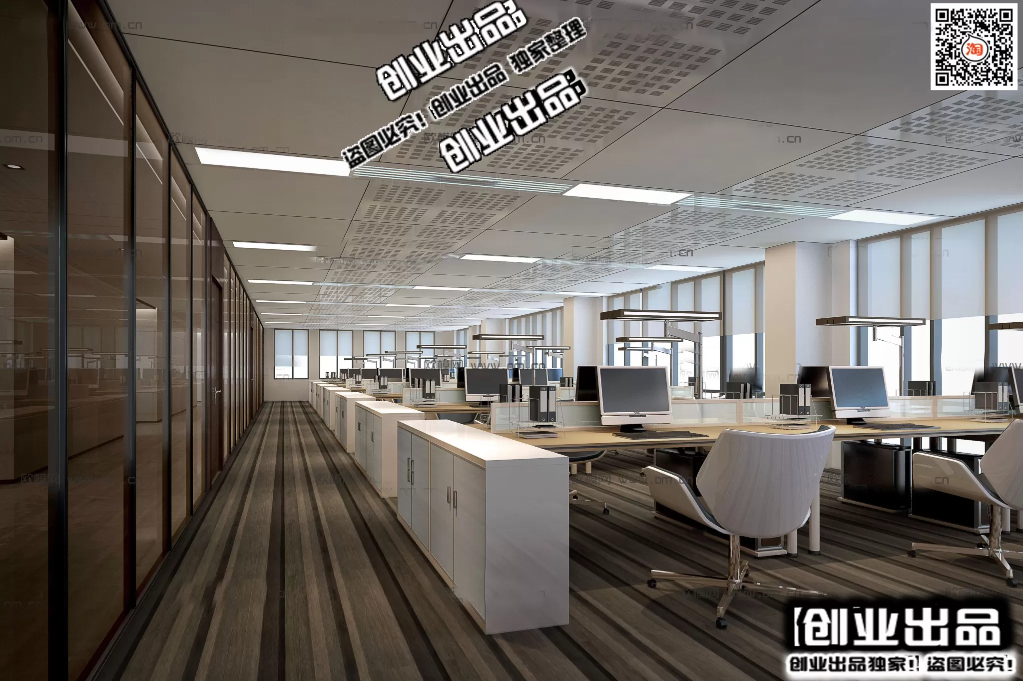 3D OFFICE INTERIOR (VRAY) – WORKSPACE 3D SCENES – 192