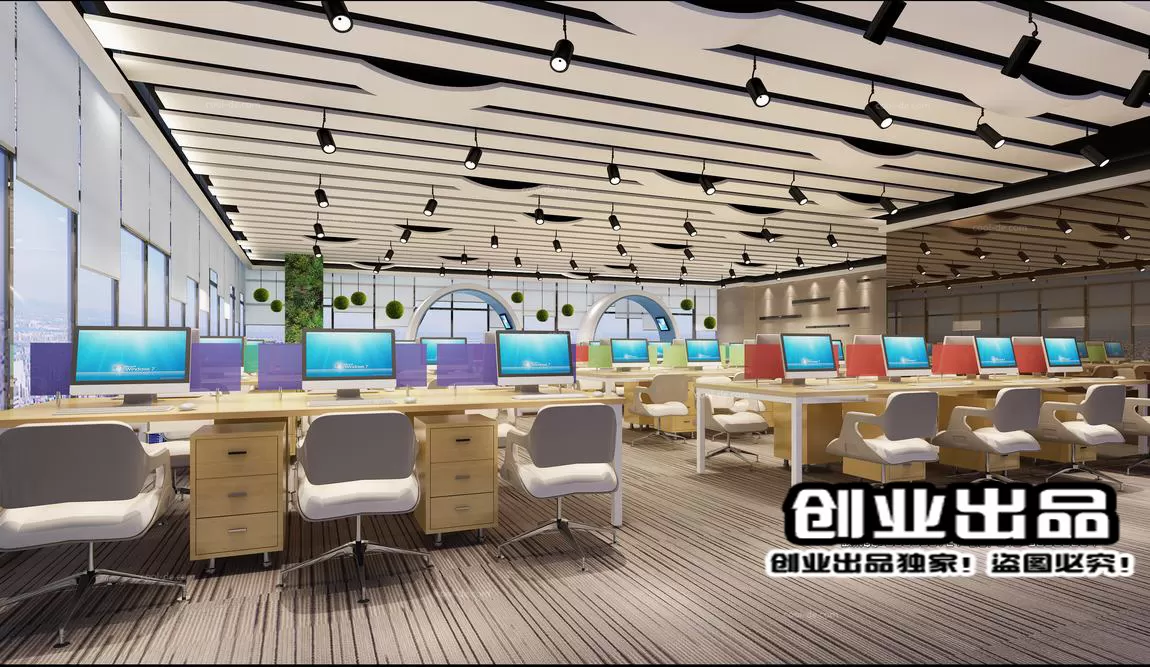 3D OFFICE INTERIOR (VRAY) – WORKSPACE 3D SCENES – 195