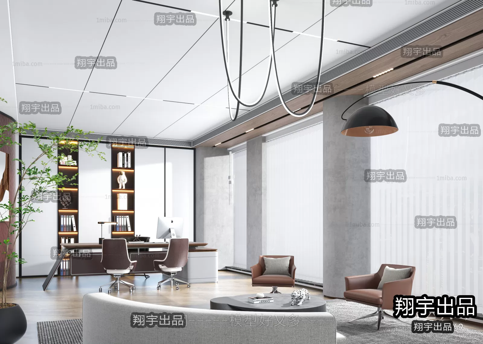 3D OFFICE INTERIOR (VRAY) – MANAGER ROOM 3D SCENES – 065