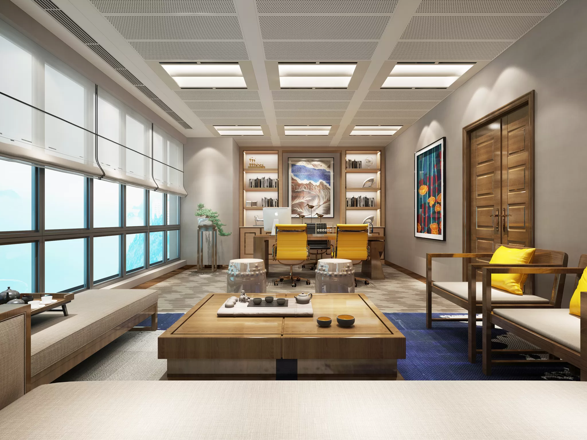 3D OFFICE INTERIOR (VRAY) – MANAGER ROOM 3D SCENES – 084