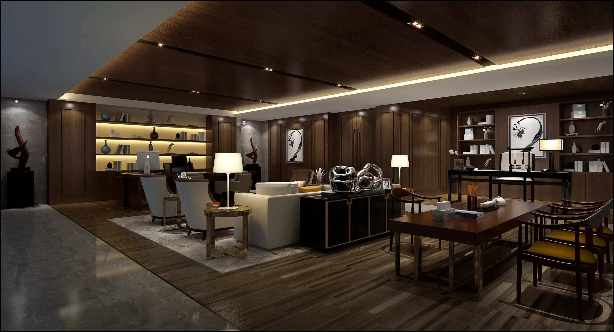 3D OFFICE INTERIOR (VRAY) – MANAGER ROOM 3D SCENES – 086