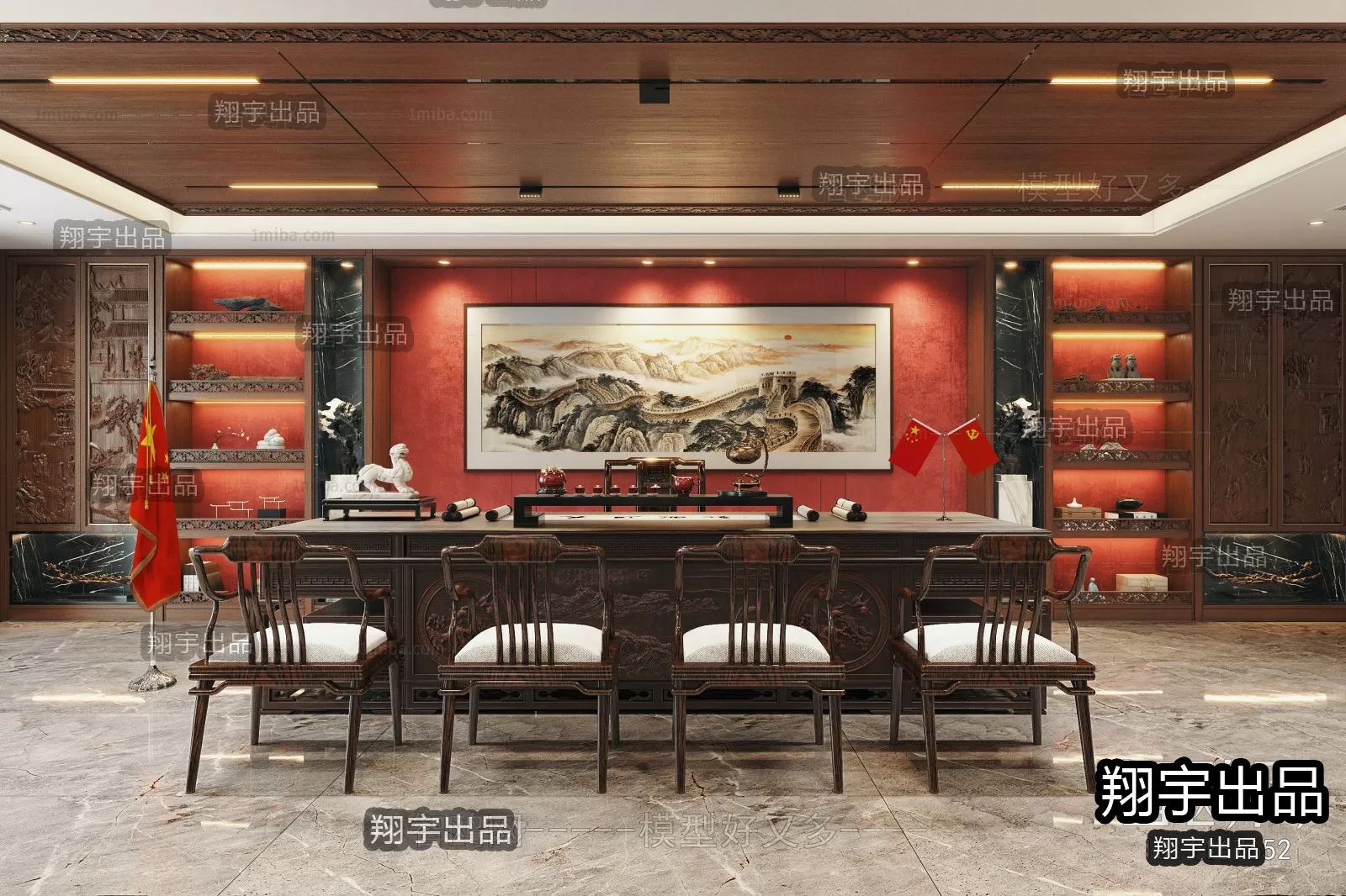 3D OFFICE INTERIOR (VRAY) – MANAGER ROOM 3D SCENES – 108