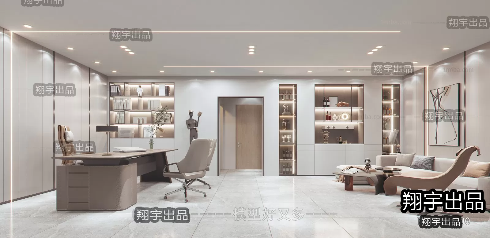 3D OFFICE INTERIOR (VRAY) – MANAGER ROOM 3D SCENES – 118