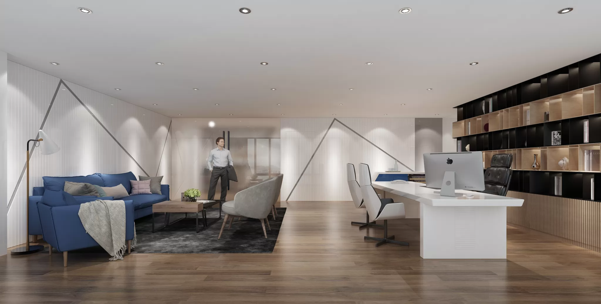 3D OFFICE INTERIOR (VRAY) – MANAGER ROOM 3D SCENES – 146