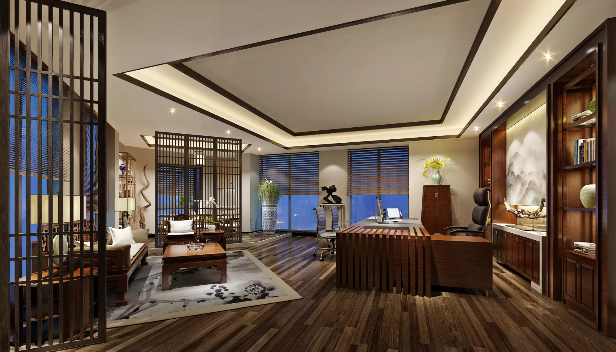 3D OFFICE INTERIOR (VRAY) – MANAGER ROOM 3D SCENES – 149