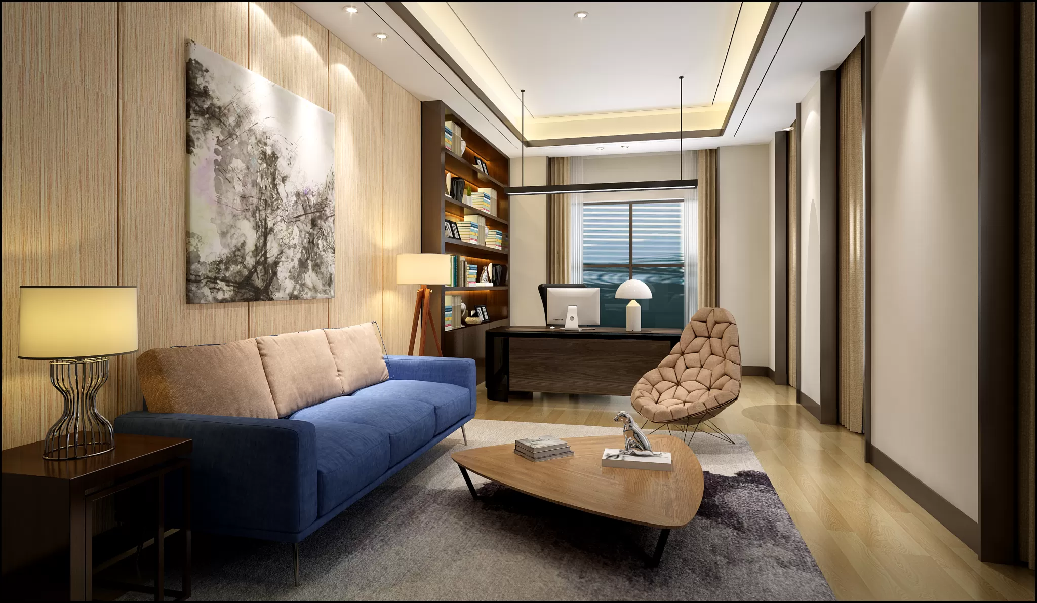 3D OFFICE INTERIOR (VRAY) – MANAGER ROOM 3D SCENES – 154