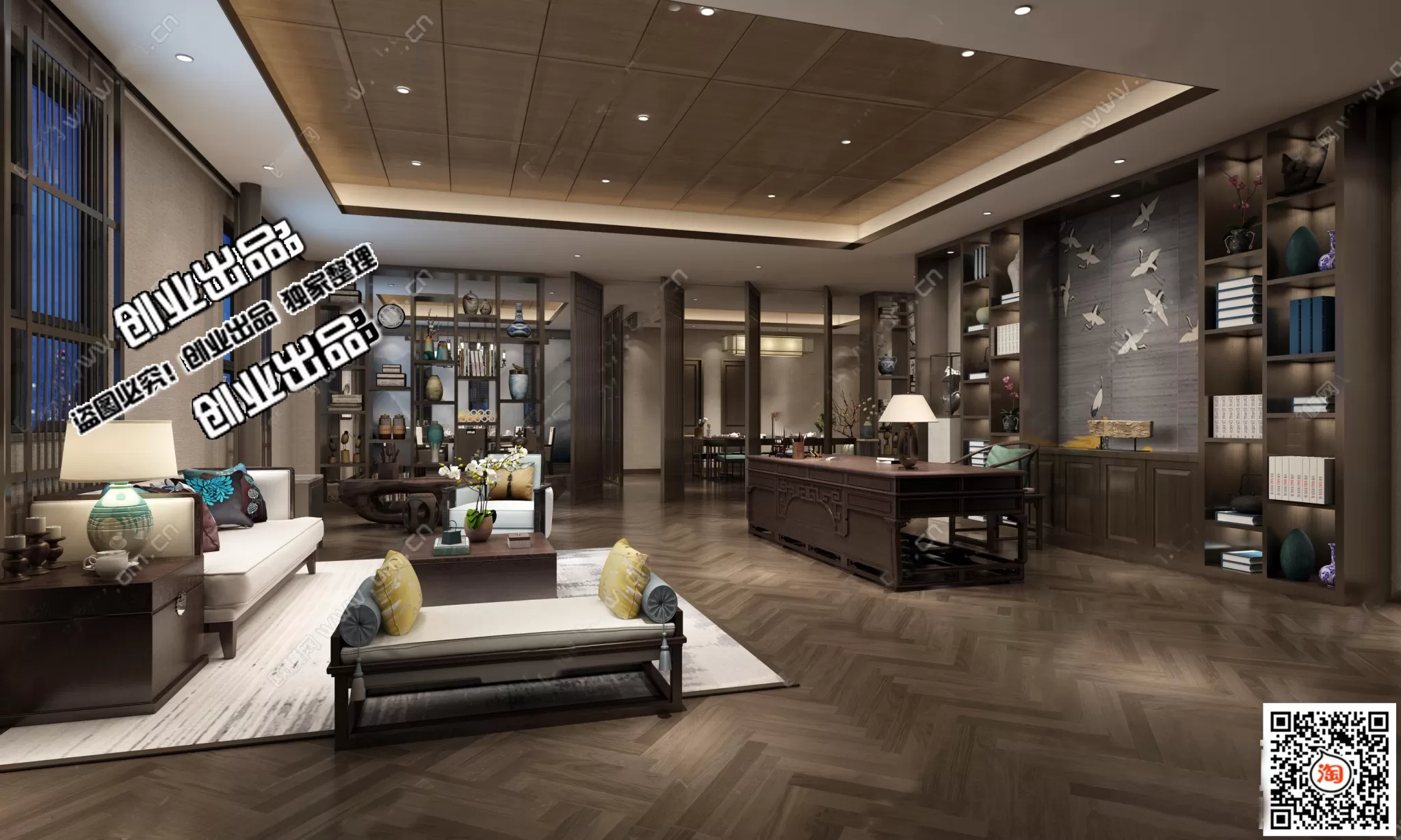 3D OFFICE INTERIOR (VRAY) – MANAGER ROOM 3D SCENES – 169