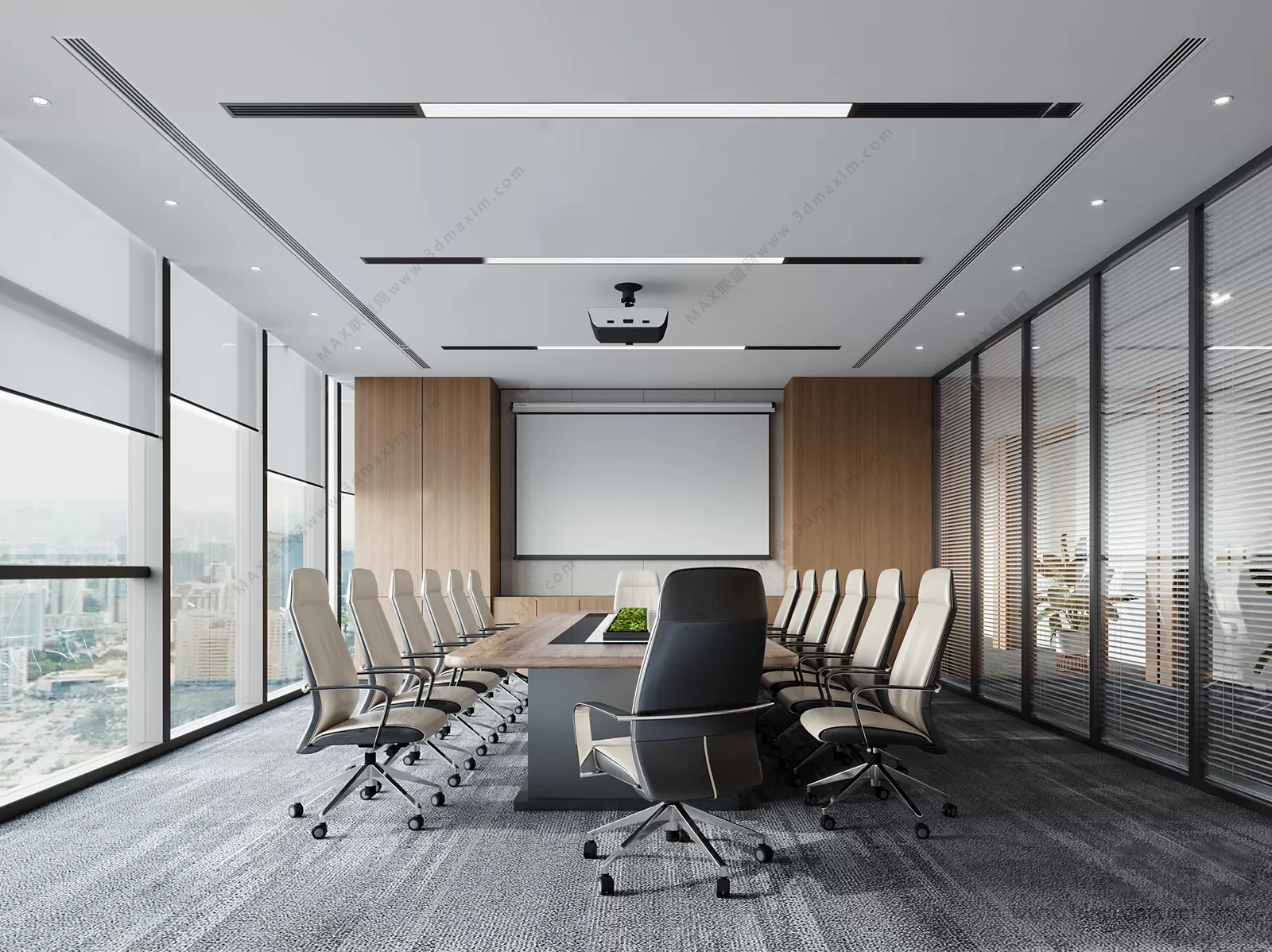 3D OFFICE INTERIOR (VRAY) – MEETING ROOM 3D SCENES – 001