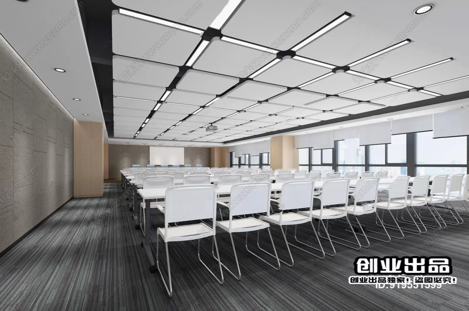 3D OFFICE INTERIOR (VRAY) – MEETING ROOM 3D SCENES – 004