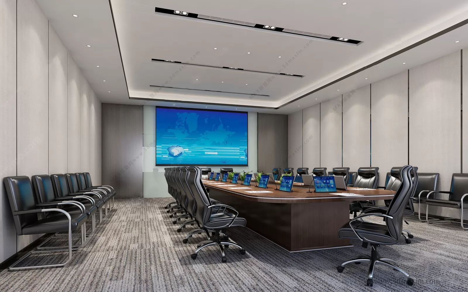 3D OFFICE INTERIOR (VRAY) – MEETING ROOM 3D SCENES – 005