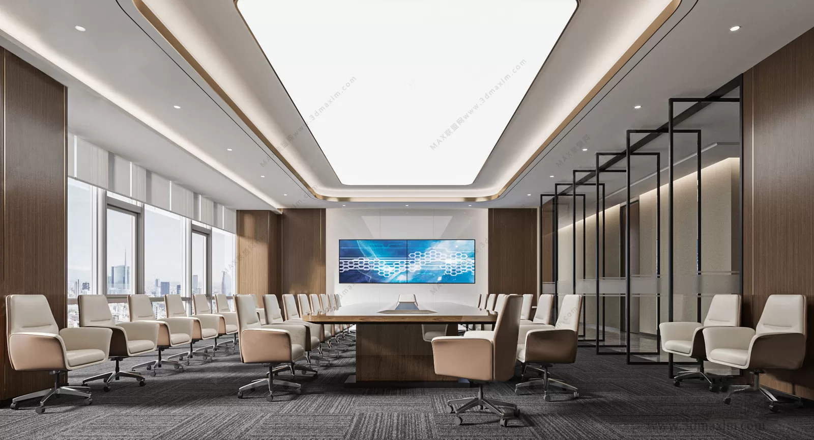 3D OFFICE INTERIOR (VRAY) – MEETING ROOM 3D SCENES – 006