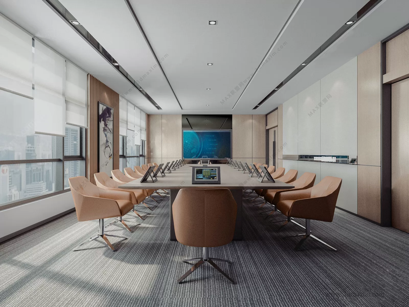 3D OFFICE INTERIOR (VRAY) – MEETING ROOM 3D SCENES – 007