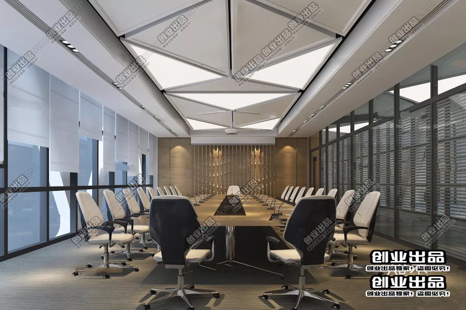3D OFFICE INTERIOR (VRAY) – MEETING ROOM 3D SCENES – 011