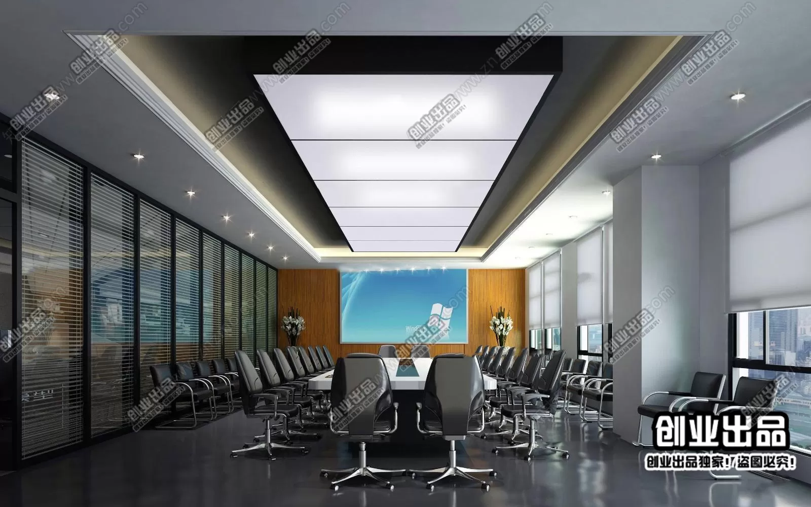 3D OFFICE INTERIOR (VRAY) – MEETING ROOM 3D SCENES – 017
