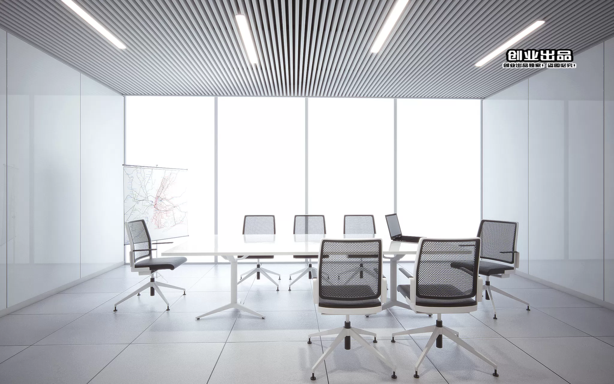 3D OFFICE INTERIOR (VRAY) – MEETING ROOM 3D SCENES – 024