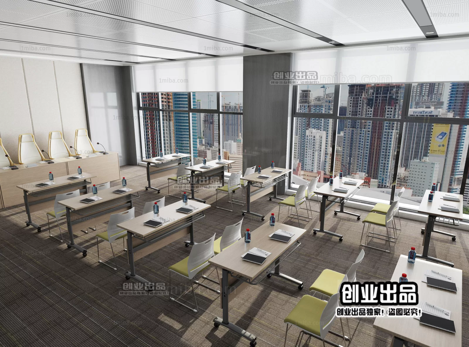 3D OFFICE INTERIOR (VRAY) – MEETING ROOM 3D SCENES – 028