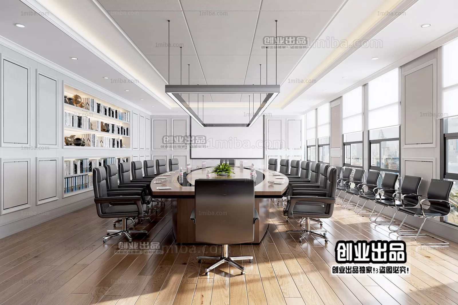 3D OFFICE INTERIOR (VRAY) – MEETING ROOM 3D SCENES – 029