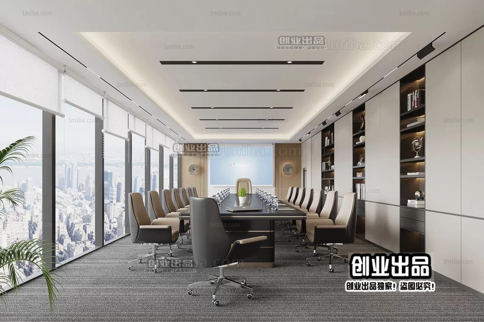 3D OFFICE INTERIOR (VRAY) – MEETING ROOM 3D SCENES – 031