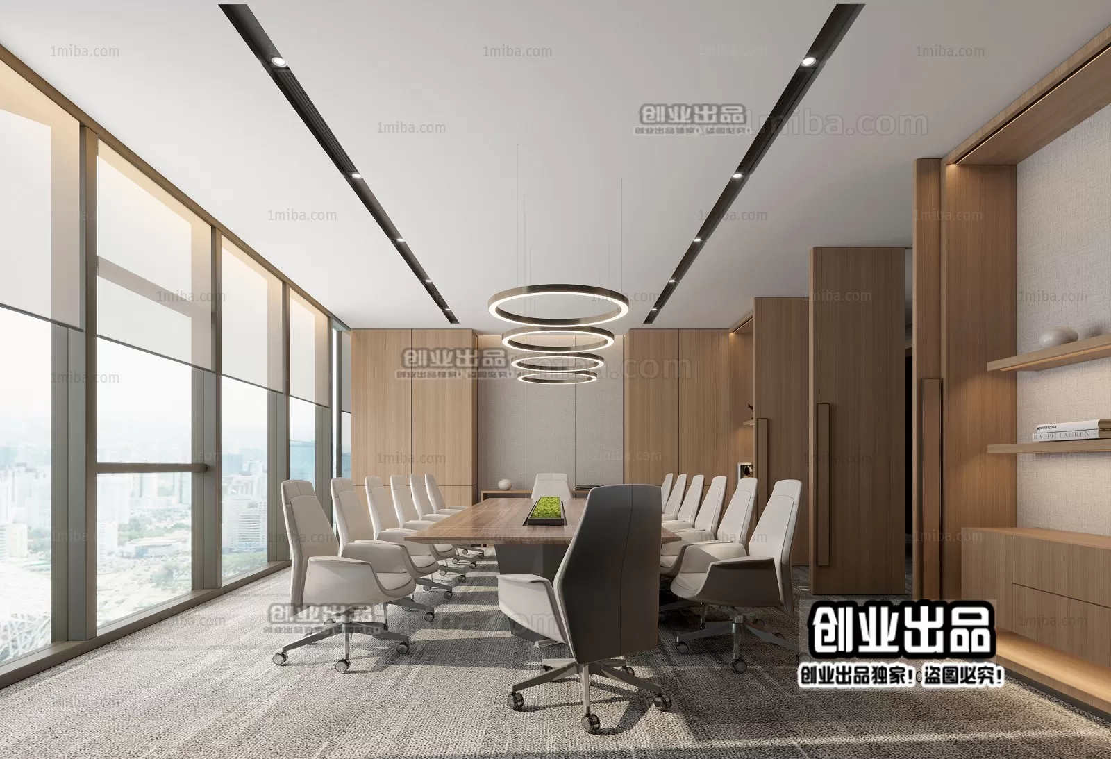 3D OFFICE INTERIOR (VRAY) – MEETING ROOM 3D SCENES – 035