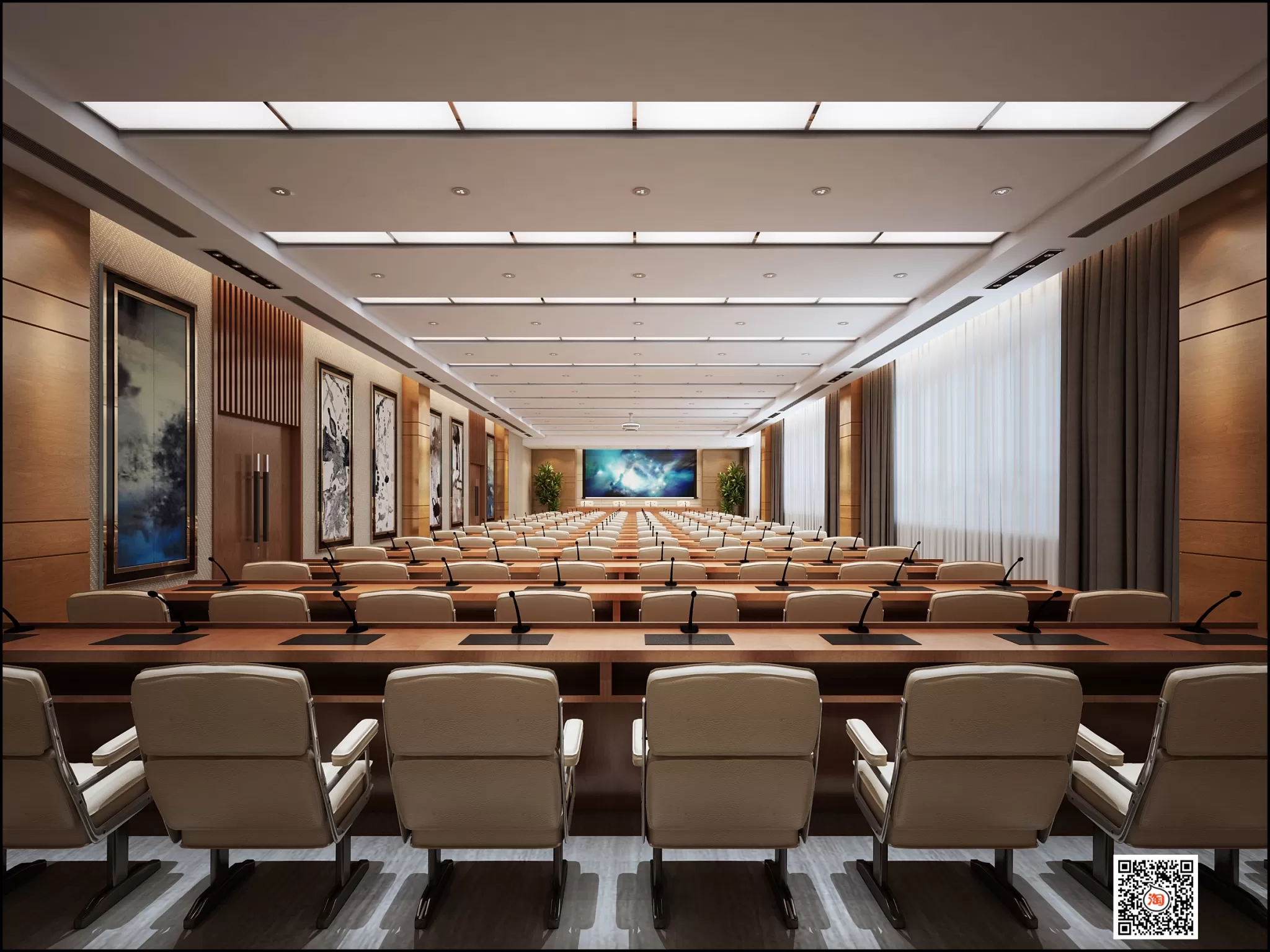 3D OFFICE INTERIOR (VRAY) – MEETING ROOM 3D SCENES – 048