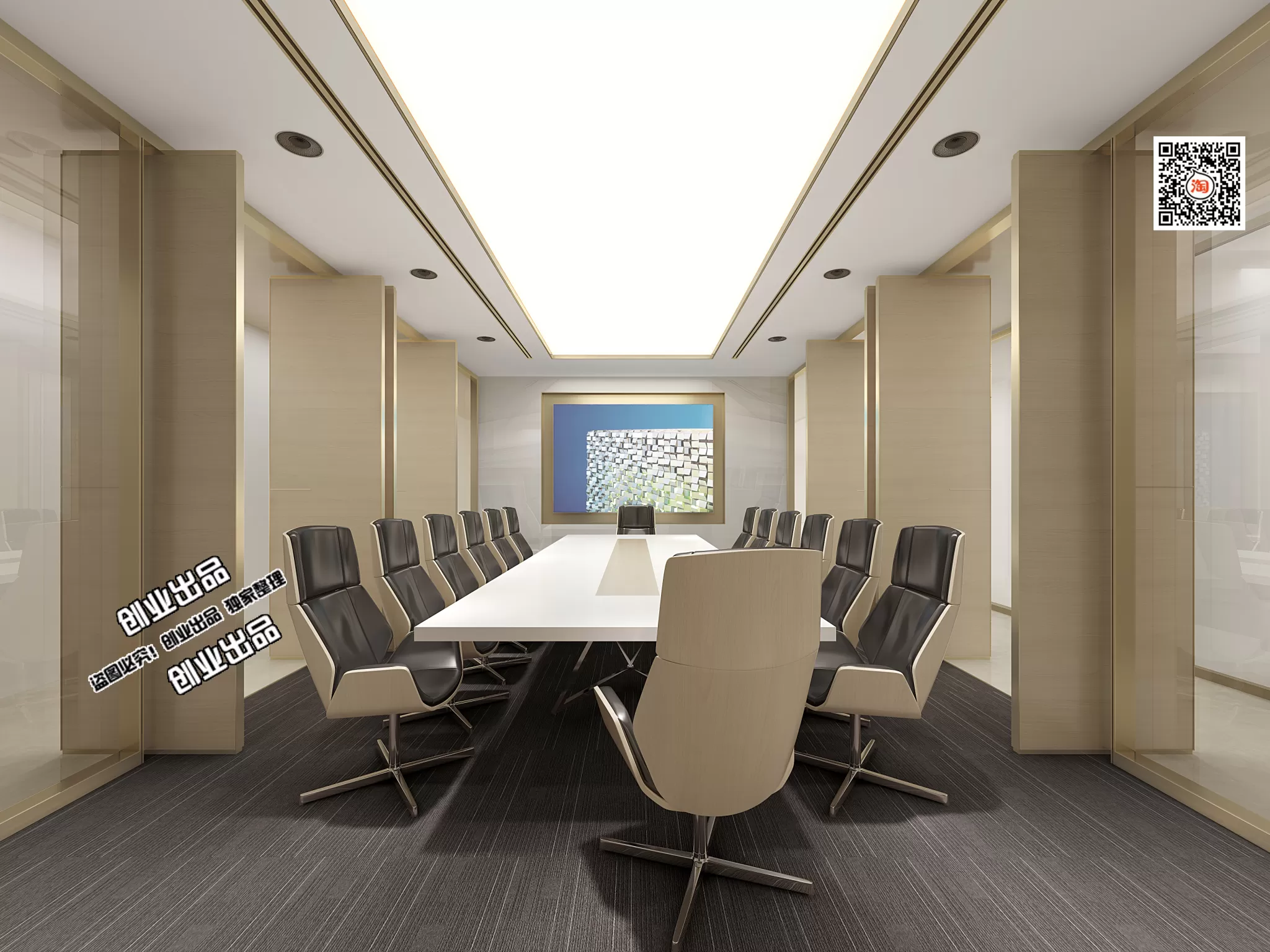 3D OFFICE INTERIOR (VRAY) – MEETING ROOM 3D SCENES – 051
