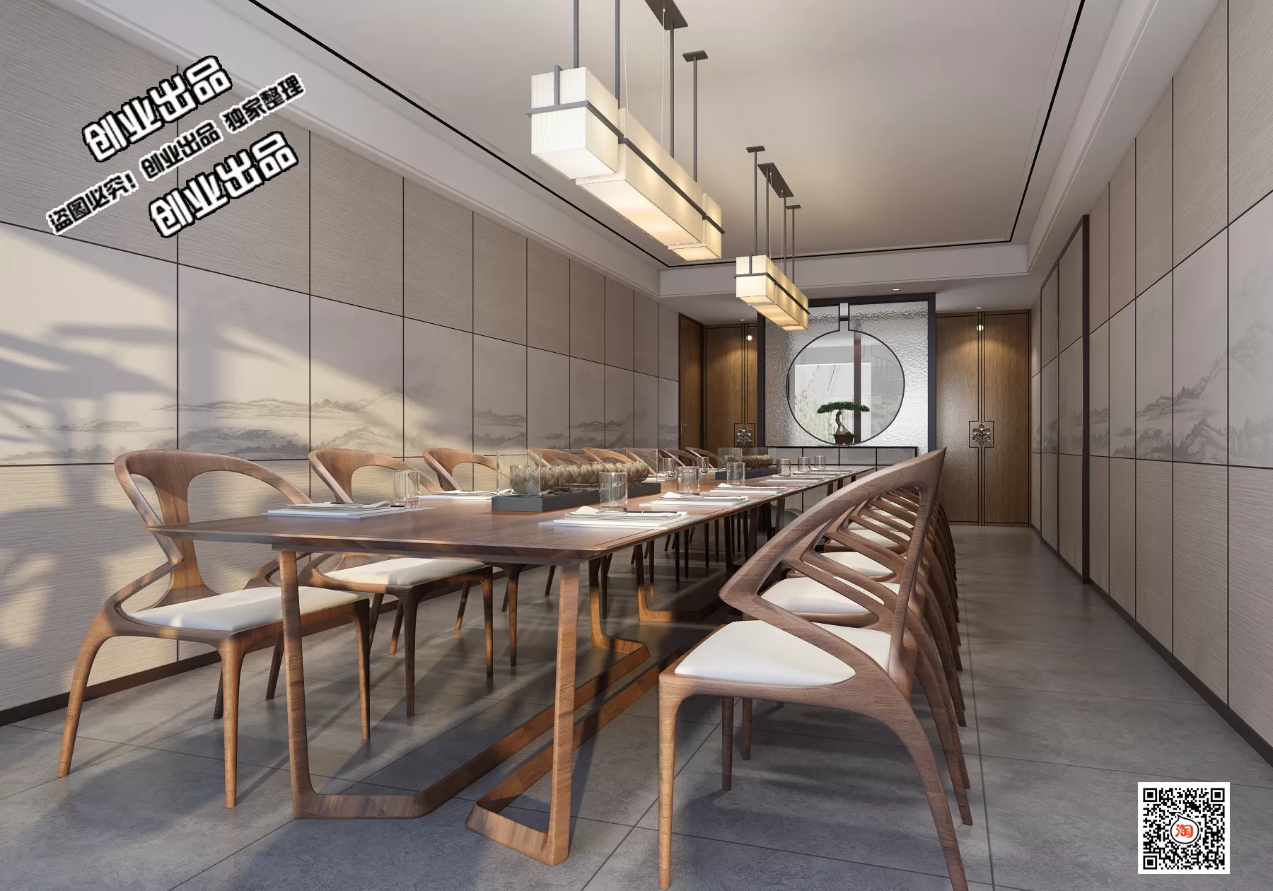 3D OFFICE INTERIOR (VRAY) – MEETING ROOM 3D SCENES – 057