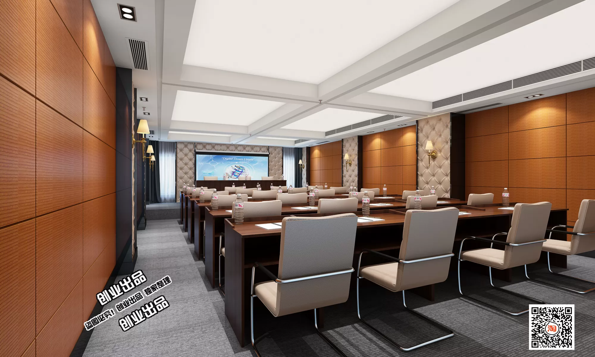 3D OFFICE INTERIOR (VRAY) – MEETING ROOM 3D SCENES – 060
