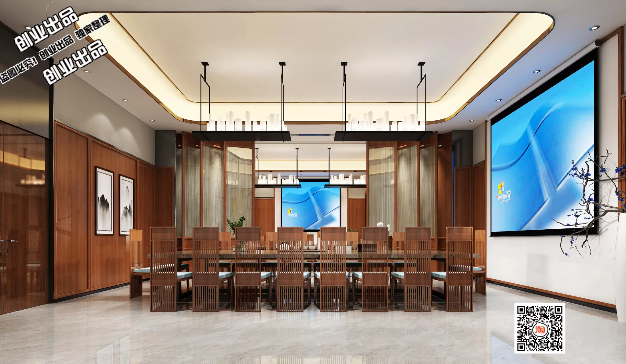 3D OFFICE INTERIOR (VRAY) – MEETING ROOM 3D SCENES – 061