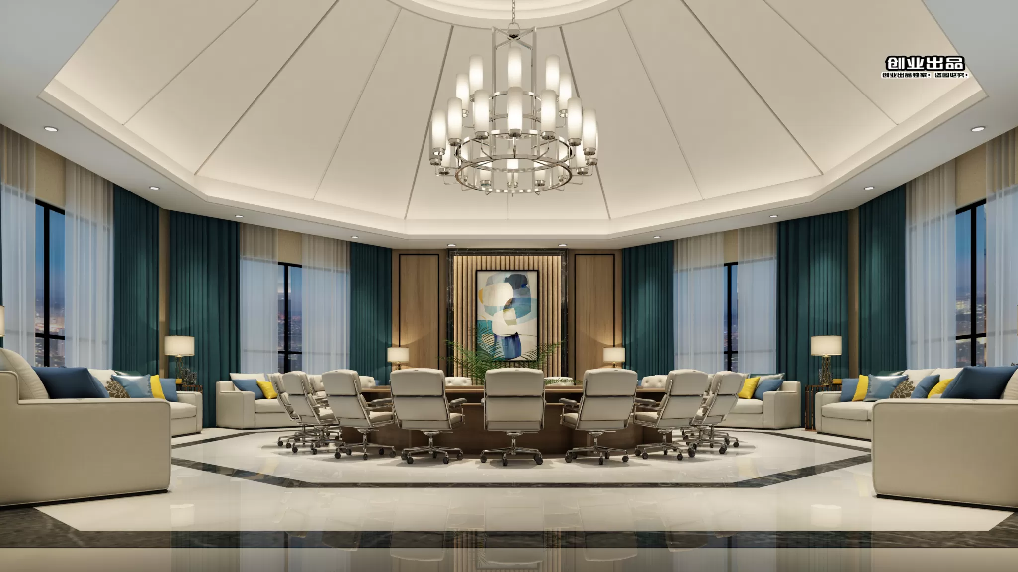 3D OFFICE INTERIOR (VRAY) – MEETING ROOM 3D SCENES – 062