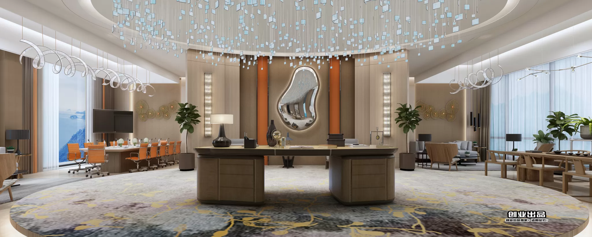 3D OFFICE INTERIOR (VRAY) – MEETING ROOM 3D SCENES – 063